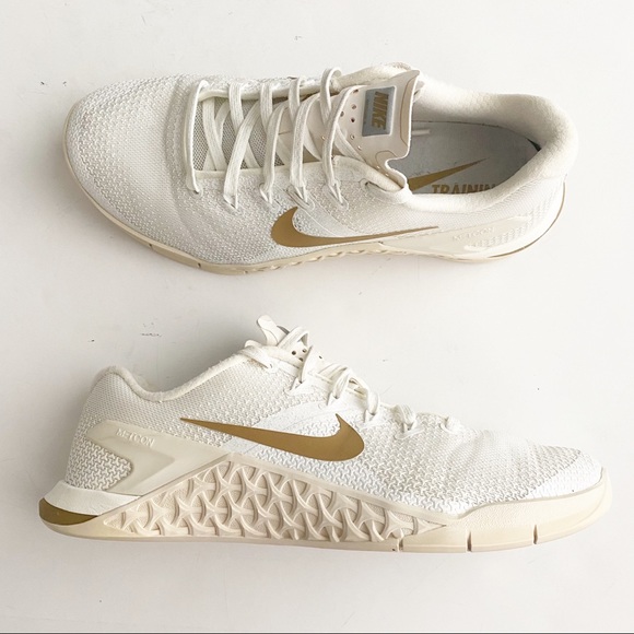 Nike Shoes - Women’s Nike Metcon White Champagne metallic size 8
